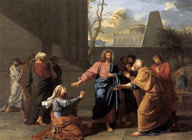 Jean-Germain  Drouais The Woman of Canaan at the Feet of Christ china oil painting image